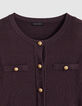 Robe bordeaux tricot boutonn&eacute;e Femme-7