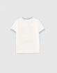 Boys’ white T-shirt with surfer under rubber stripes-2