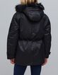 Parka negra de rayas para mujer-3