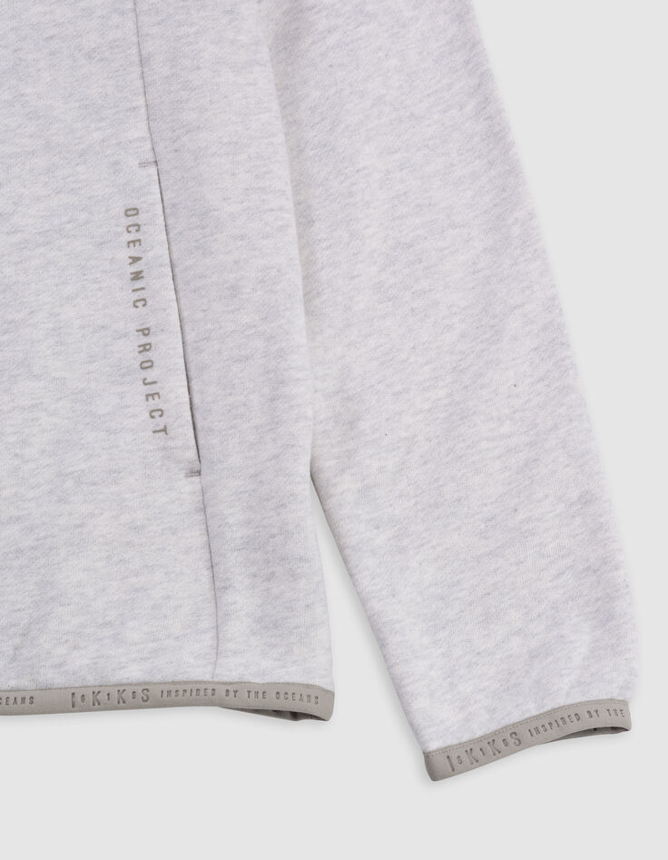 Sweat camionneur gris et kaki passepoil anis garçon-8
