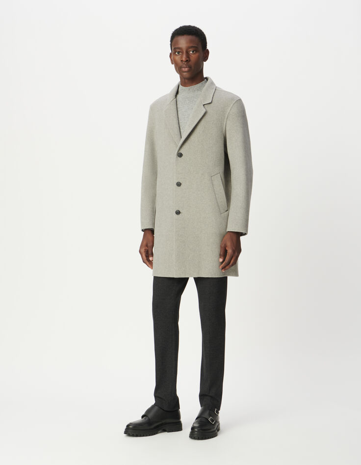 Manteau gris parementure amovible &agrave; capuche Homme-2