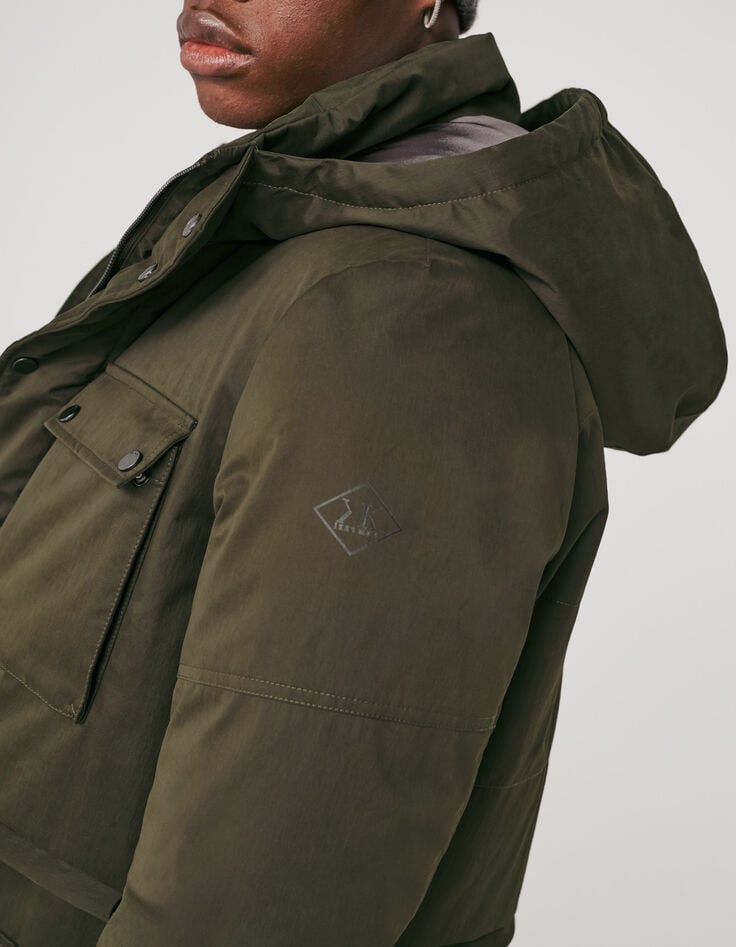Parka caqui interior raso y acolchado Hombre-5