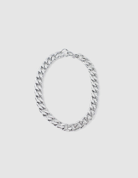 Women’s silver-tone curb chain choker necklace