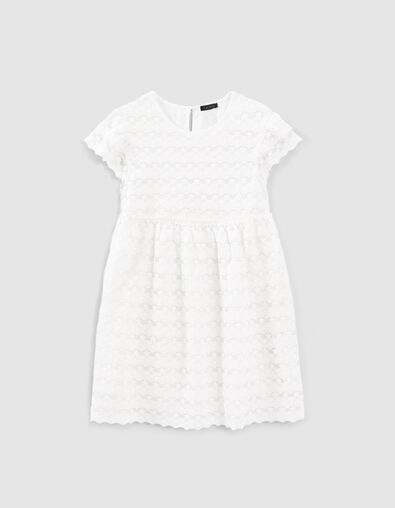 Gebroken witte jurk in kant meisjes - IKKS