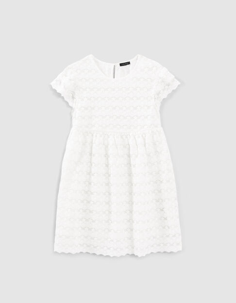 Gebroken witte jurk in kant meisjes - IKKS