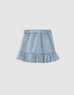 Jupe-short bleue effet portefeuille fille-6