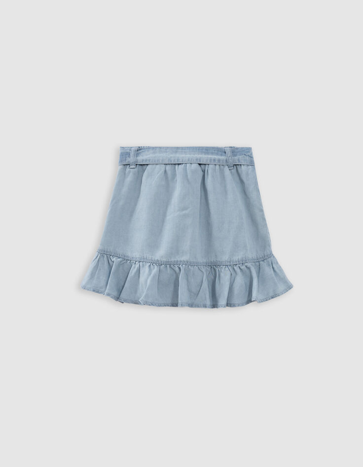 Jupe-short bleue effet portefeuille fille-6