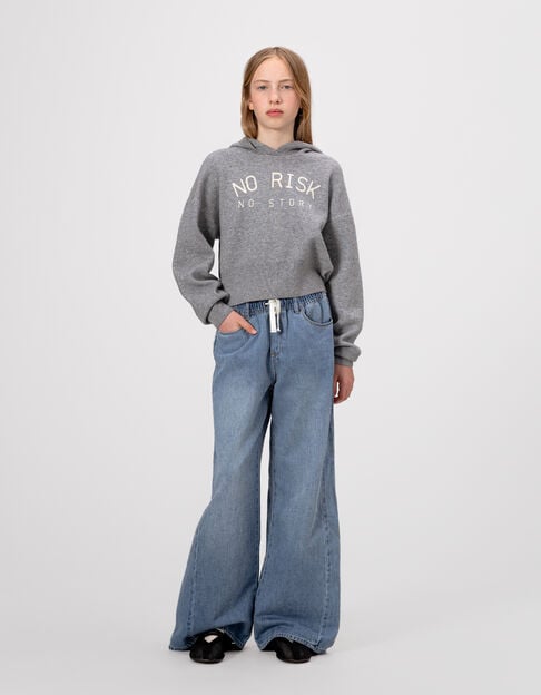 Jean large bleu taille élastiquée fille - IKKS