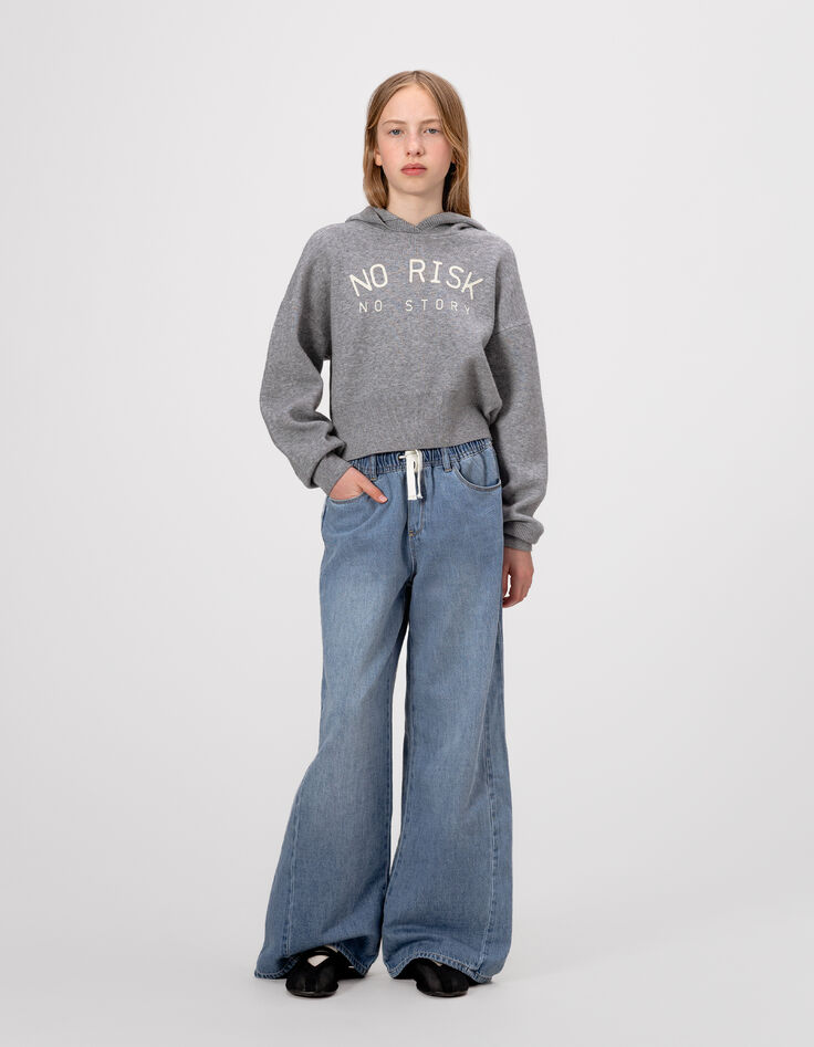 Blaue Damenjogpant mit Gummizug am Bund-1