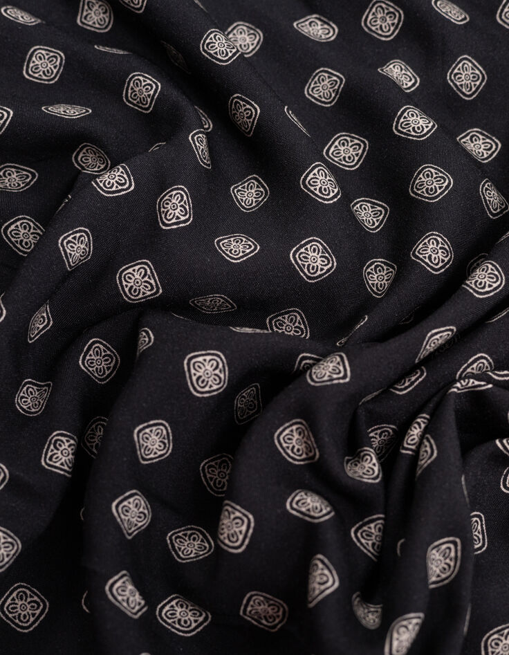 Zwart REGULAR overhemd print Balinese motieven Heren-6