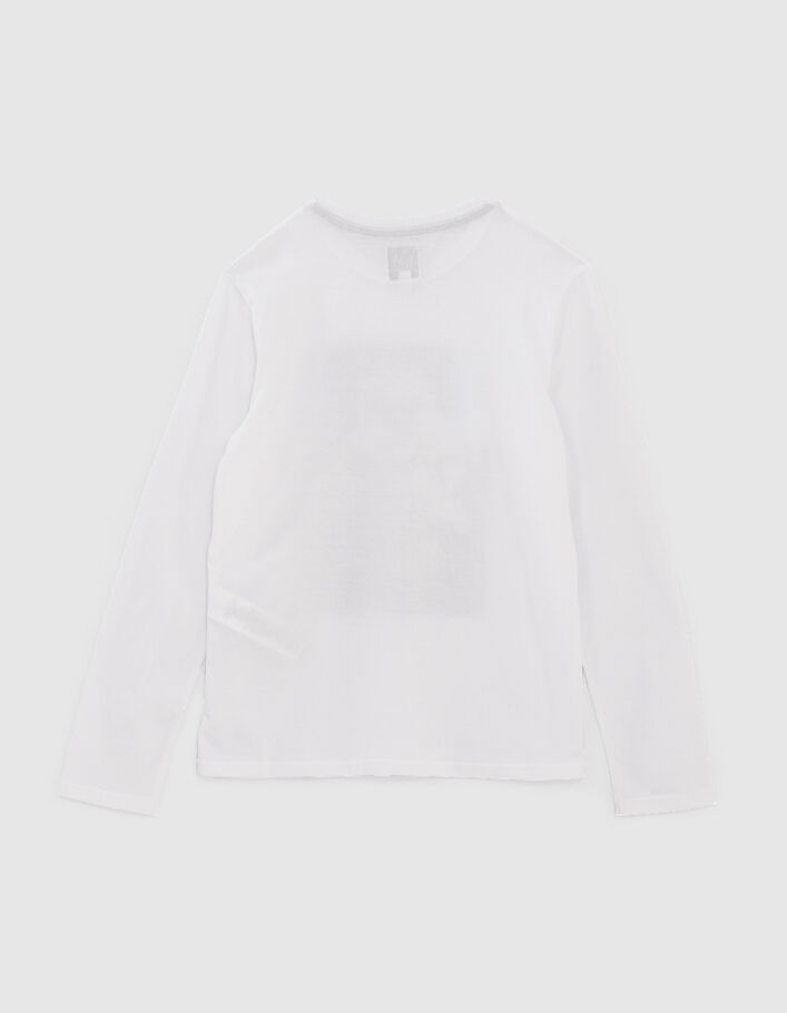 T-shirt blanc coton bio visuel astronaute-skateur garçon-4
