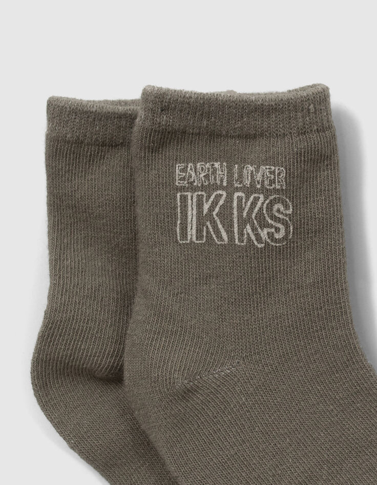 Socken für Babyjungen in Khaki und Beige-4 Socken für Babyjungen in Khaki und Beige-4