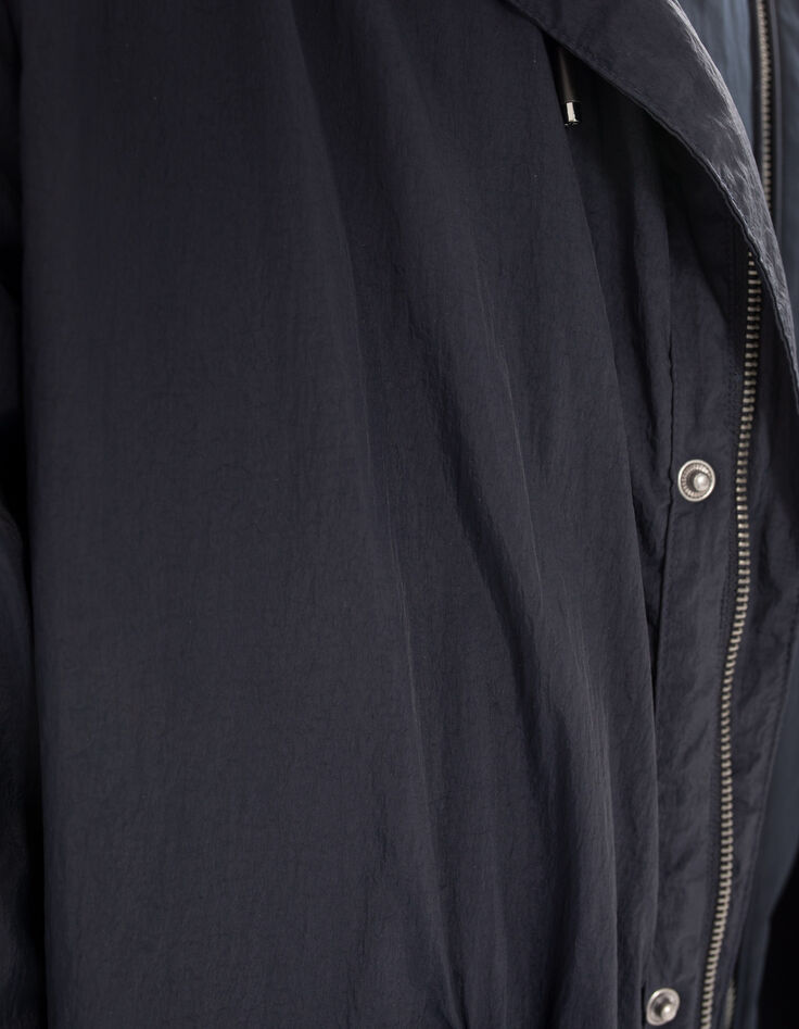 Men’s navy nylon parachute-style 2-in-1 parka-9