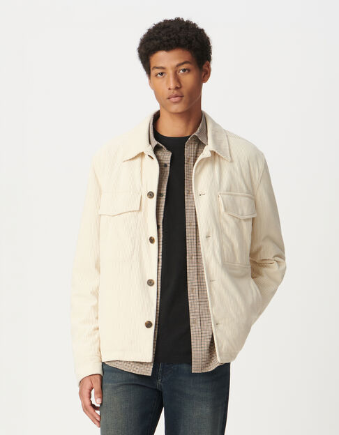 Veste blanche velours c&ocirc;tel&eacute; Homme - IKKS