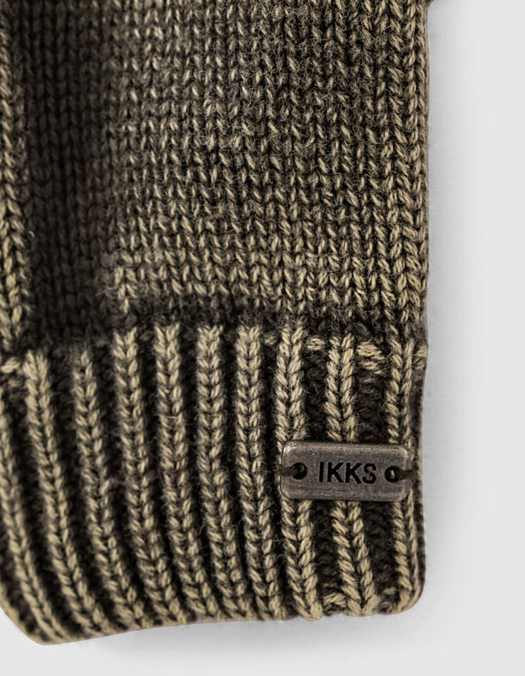 Bronzen handschoenen ribtricot washed effect jongens -2