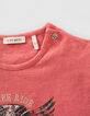 Baby girls’ red T-shirt with winged helmet-3