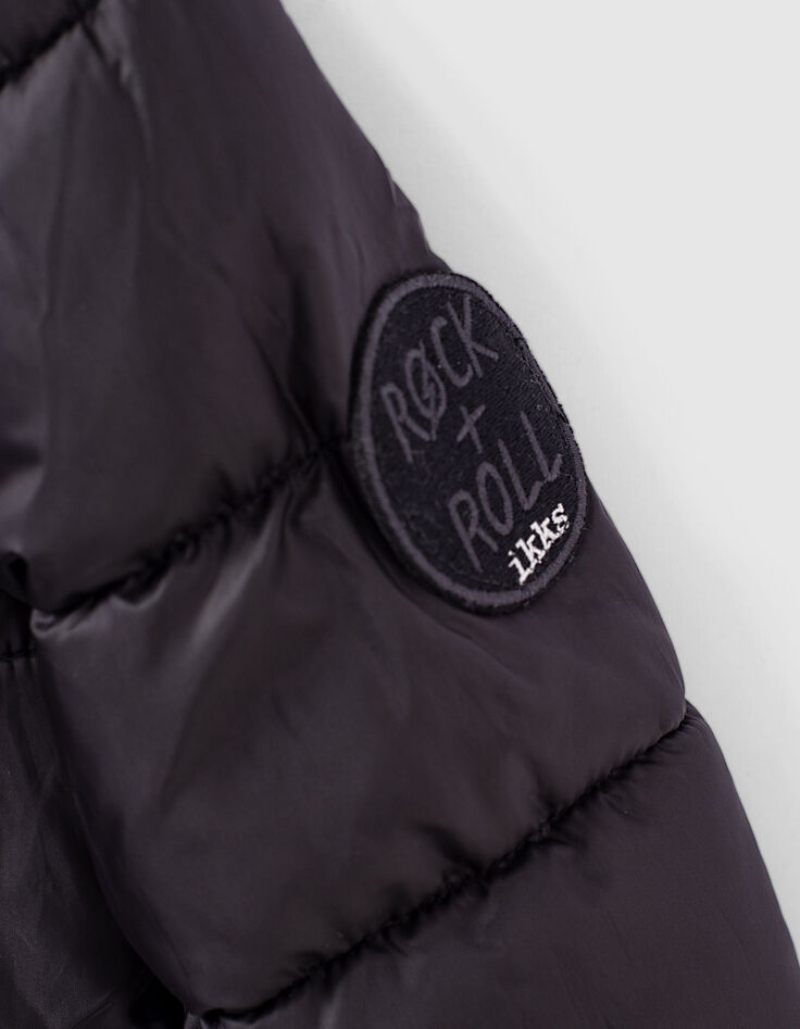 Jungenwendesteppjacke, Karos und Schwarz -7 Jungenwendesteppjacke, Karos und Schwarz -7