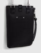 Bolso teléfono 1440 cuero acolchado negro para mujer-3
