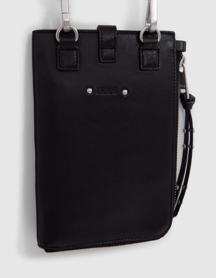Damen-Phone-Bag 1440 schwarzes Leder - IKKS