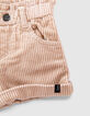 Short rose poudré en velours côtelé bébé fille-5