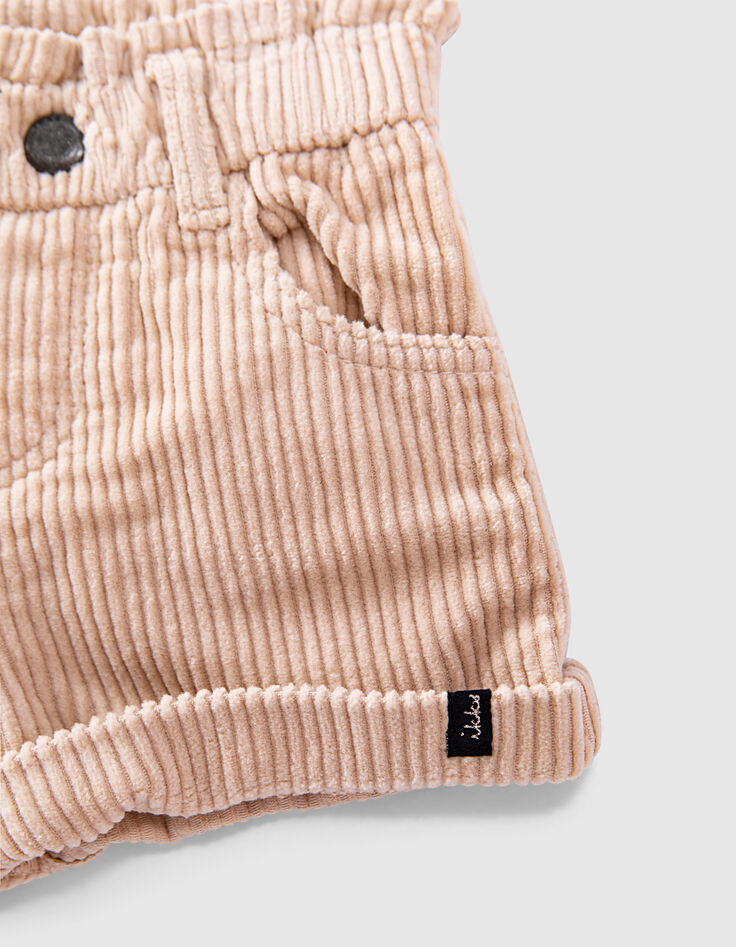 Short rose poudré en velours côtelé bébé fille-5