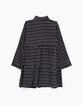 Girls’ black minimalist ethnic print shirt-dress-4