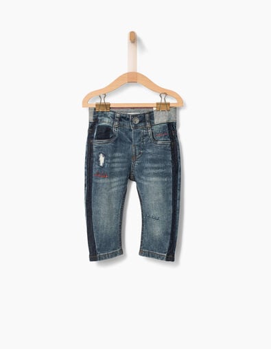 Jean confort bleu customisé bébé garçon - IKKS