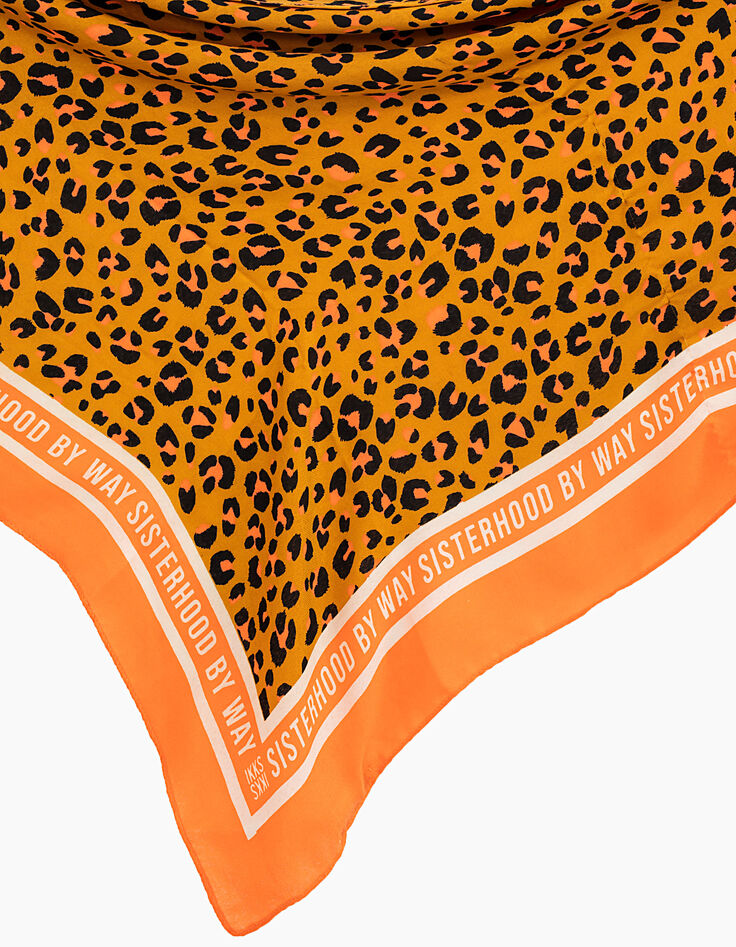 Fluo-oranje sjaal luipaardprint Sisterhood meisjes-3