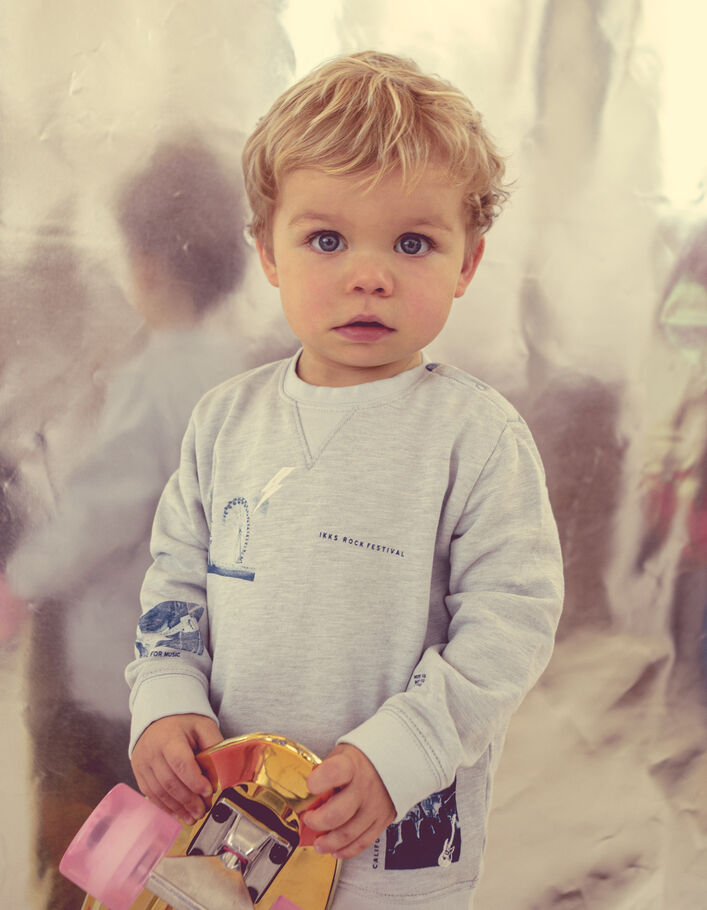 Baby boys' blue sweatshirt + festivals graphics - IKKS