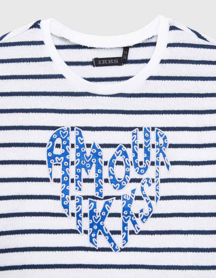 Matrozen-T-shirt biokatoen hartvormige tekst meisjes-2