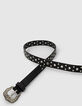 Ceinture noire à clous et rivets fille-7