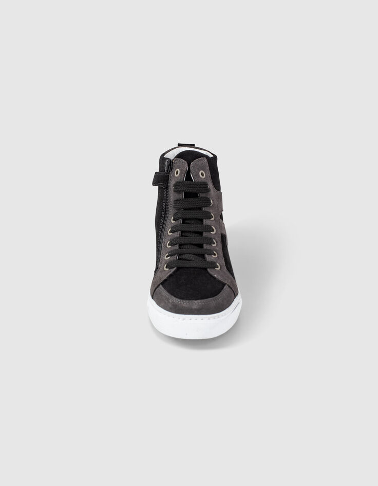Boys’ black and grey suede trainers -2