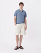 Men's white velvet milleraies Bermuda shorts-1