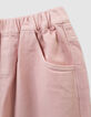 Rosa Mädchen-Ballonjeans mit Gummizug-5