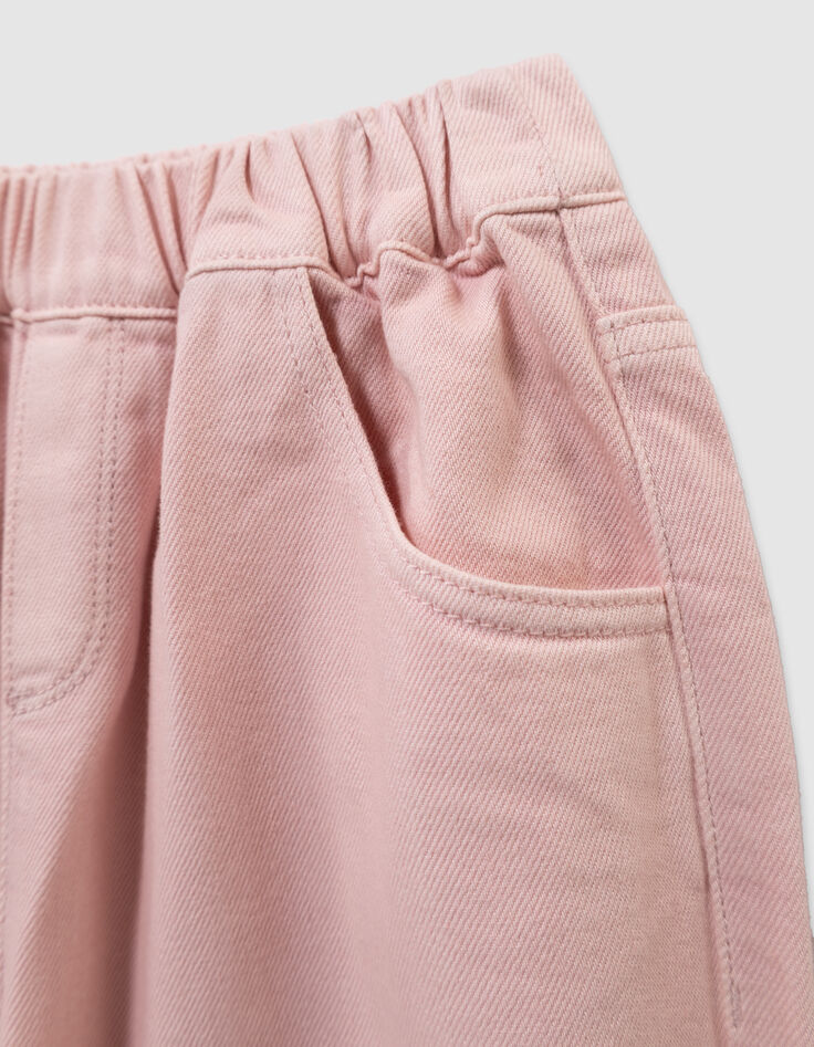 Rosa Mädchen-Ballonjeans mit Gummizug-5
