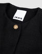 Veste carr&eacute;e noire effet tweed Femme-9