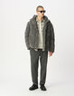 Men’s grey corduroy padded jacket with detachable hood-9 Men’s grey corduroy padded jacket with detachable hood-9