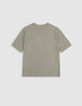 Khaki Jungen-T-Shirt, aufgesetzte Tasche, Stickerei-7