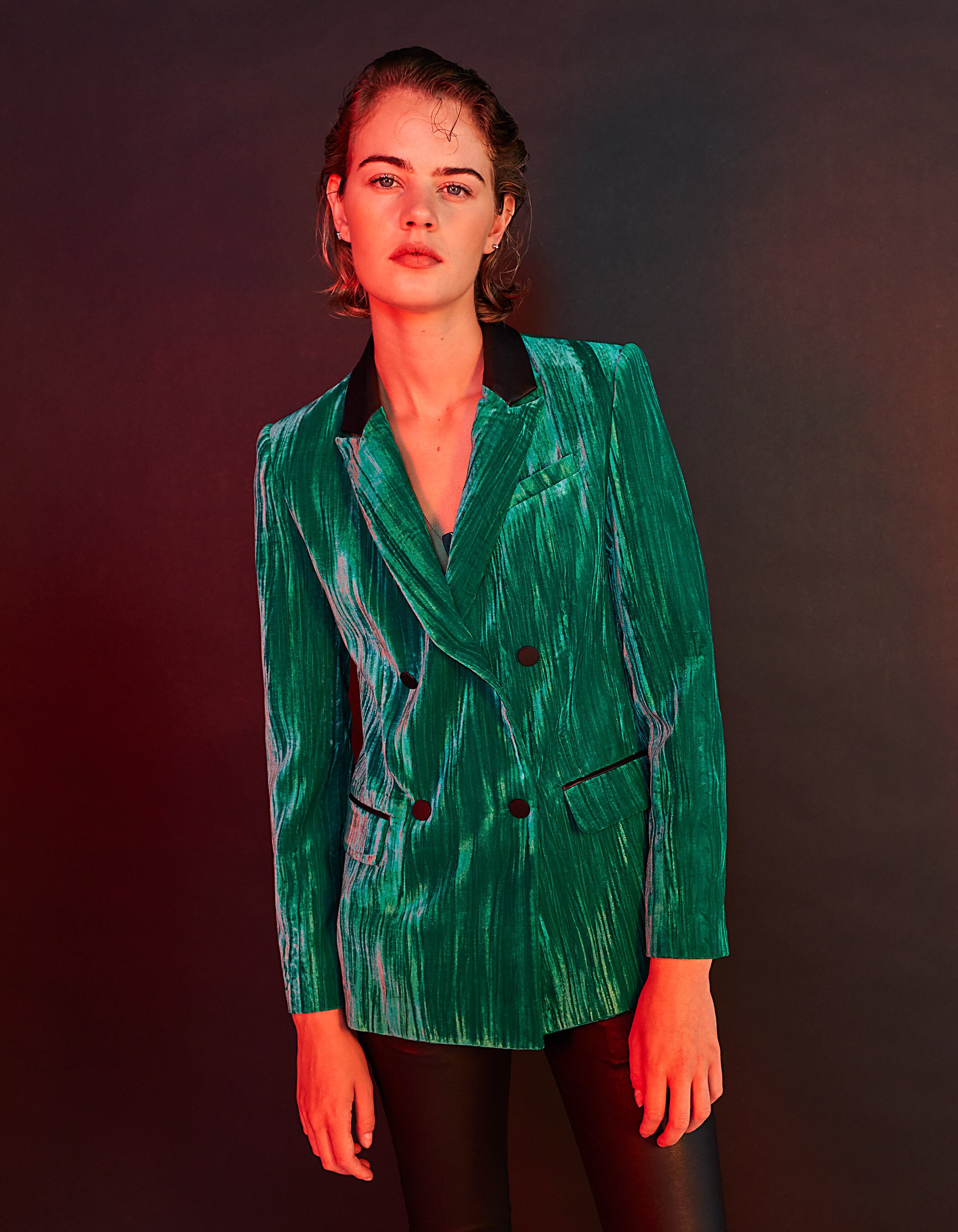 Veste femme velours best sale vert