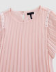 Robe rose plissée décor clous fille-3