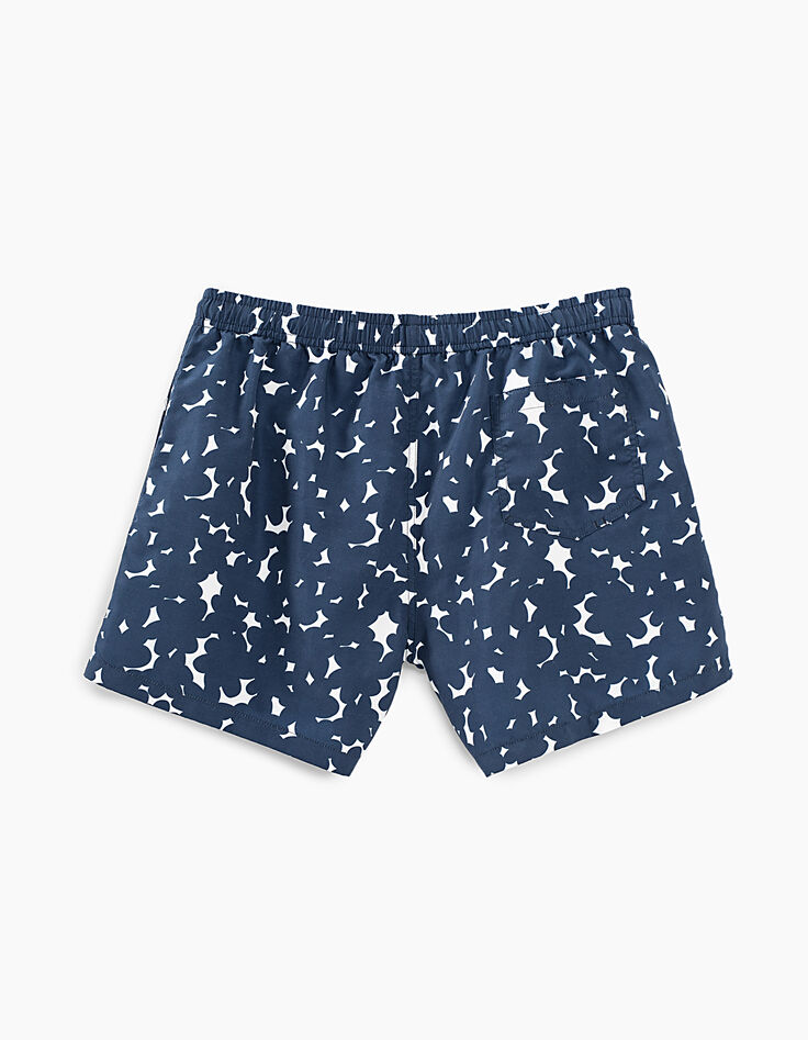 Men’s navy floral print swim shorts-3
