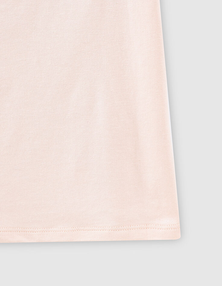 Camiseta blush con calavera y flores bordadas ni&ntilde;a-4