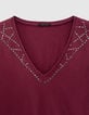 Women’s burgundy organic cotton long sleeve T-shirt-2