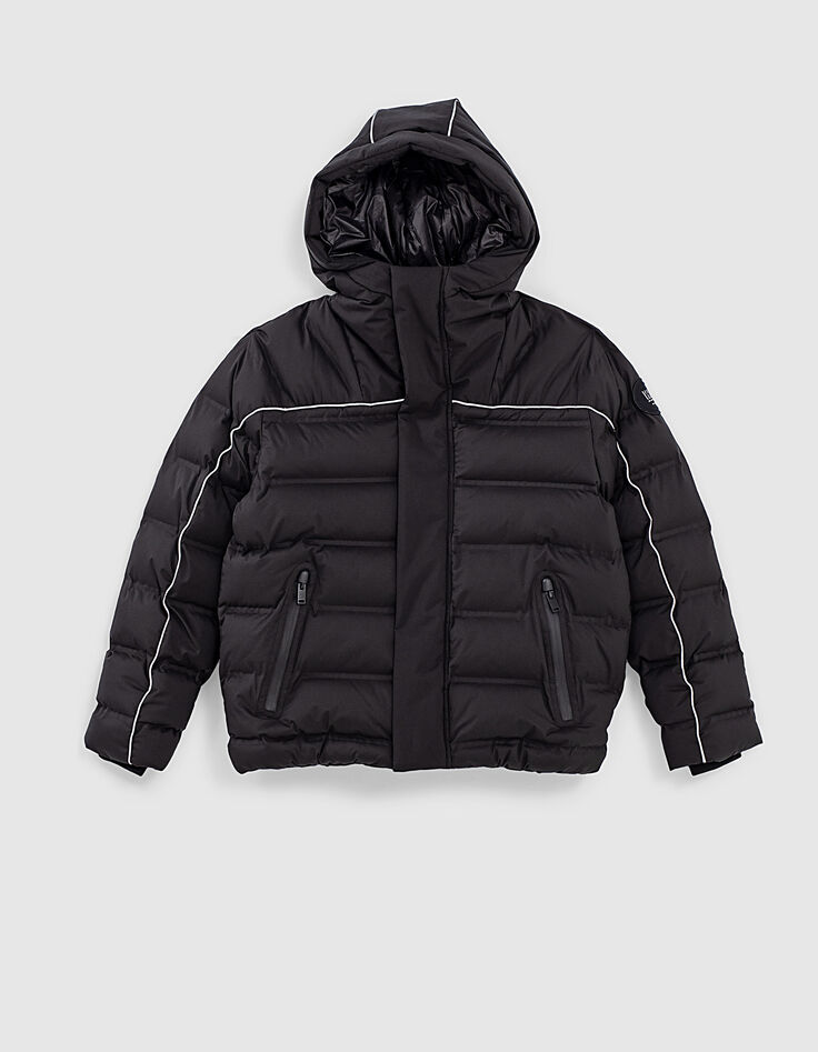 Doudoune noire puffy piping REFLECTIVE gar&ccedil;on -1