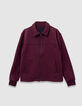 Cárdigan cremallera burdeos cuello camisero niño-1