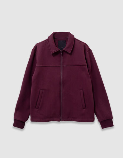 Cárdigan cremallera burdeos cuello camisero niño - IKKS