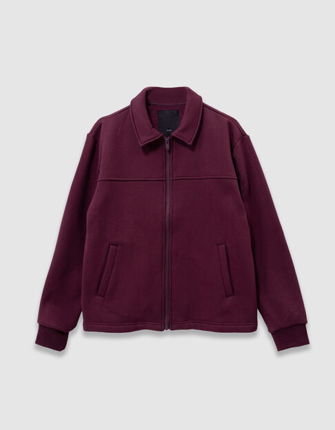 Cárdigan cremallera burdeos cuello camisero niño - IKKS