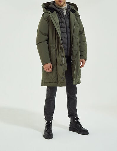 Parka longue dark kaki militaire WATERPROOF Homme - IKKS