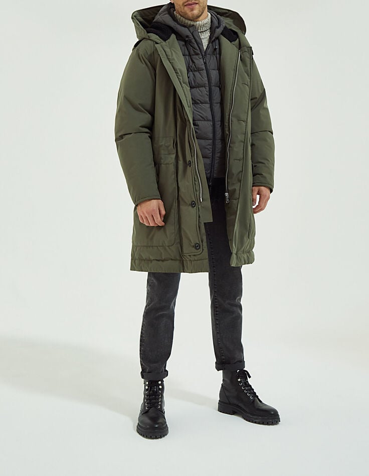 Parka longue dark kaki militaire WATERPROOF Homme-1