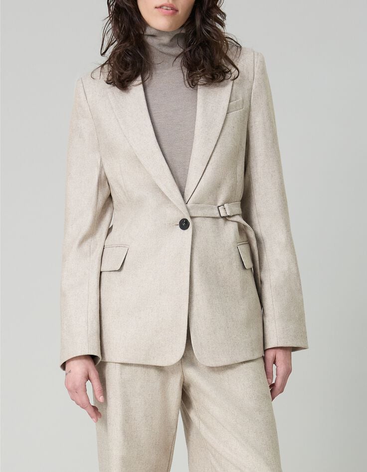 Pure Edition-Veste de costume sésame flanelle Femme-5 Pure Edition-Veste de costume sésame flanelle Femme-5